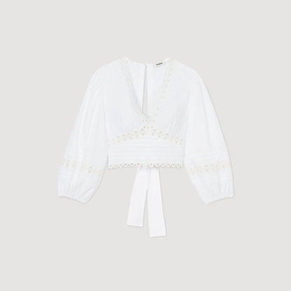 Sandro Poplin crop top