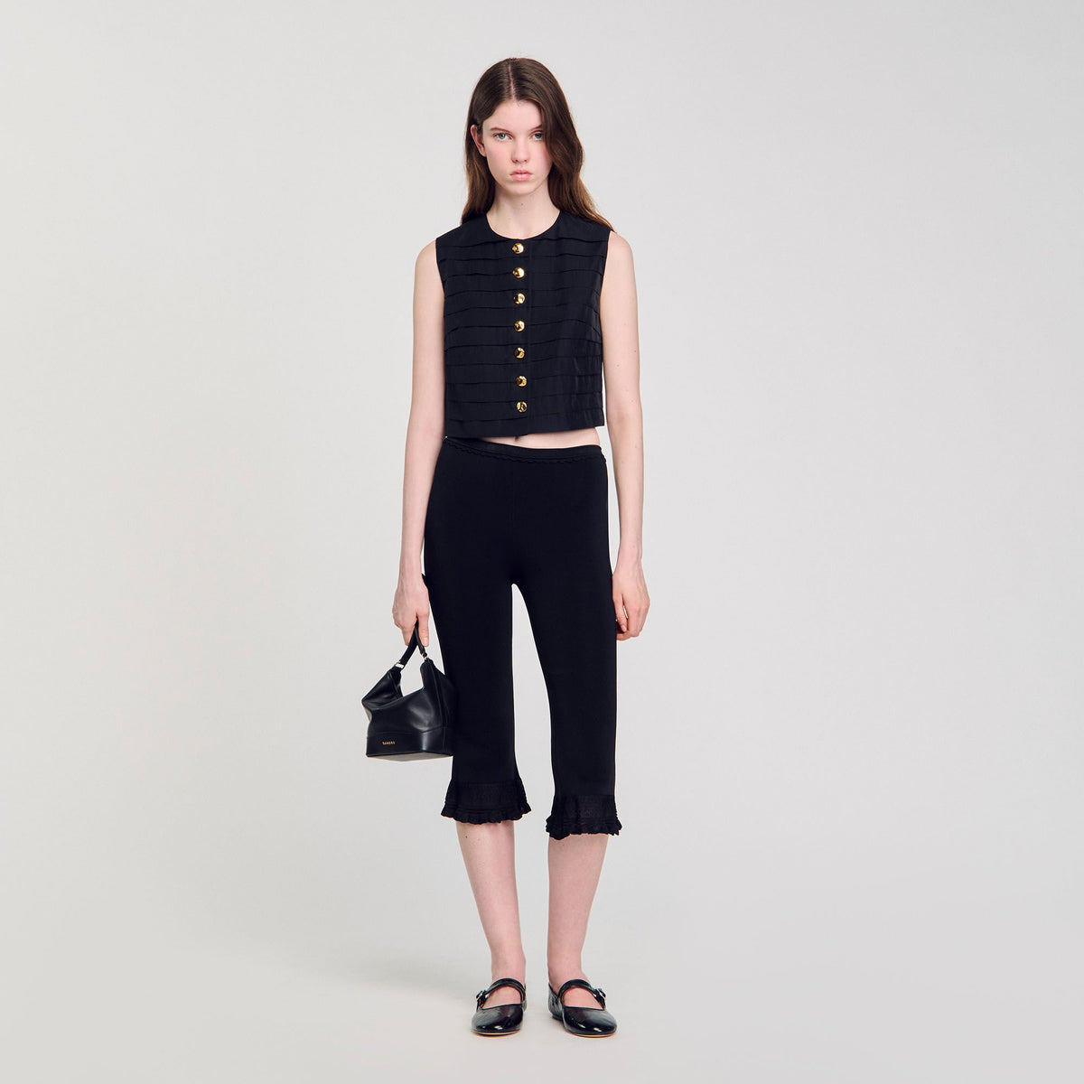 Sandro Pleated crop top