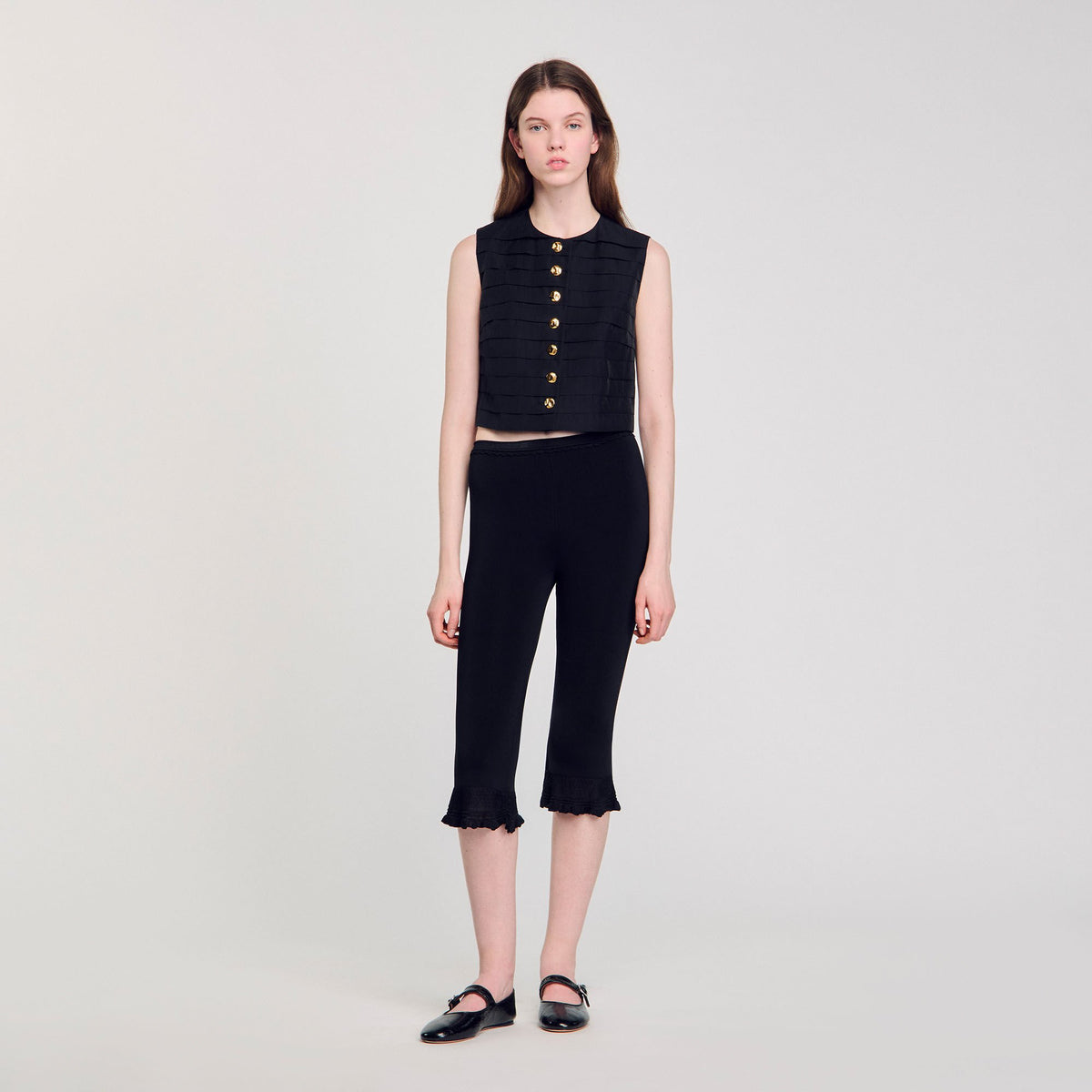 Sandro Pleated crop top