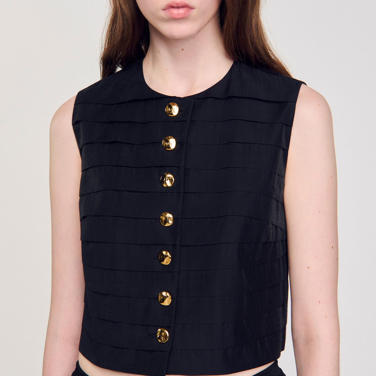 Sandro Pleated crop top