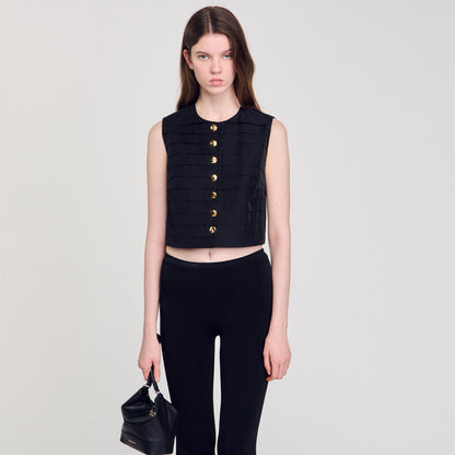 Sandro Pleated crop top