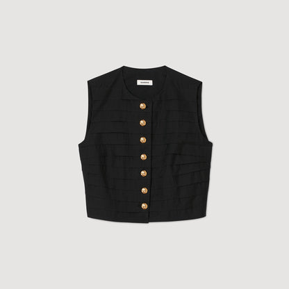 Sandro Pleated crop top