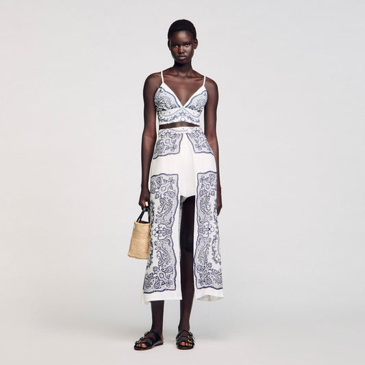 Sandro Bandana print crop top
