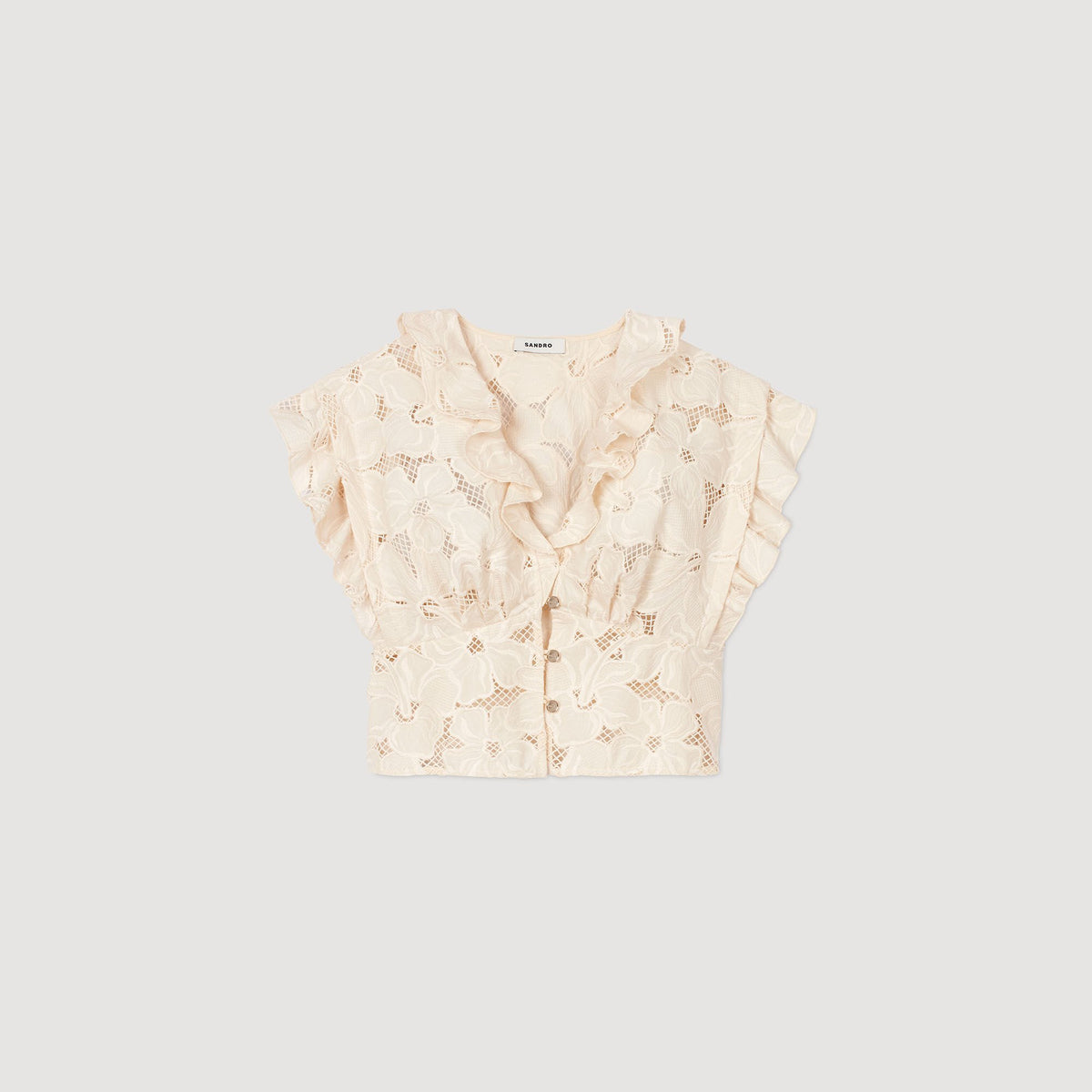 Sandro Embroidered crop top