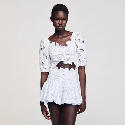 Sandro Guipure lace top
