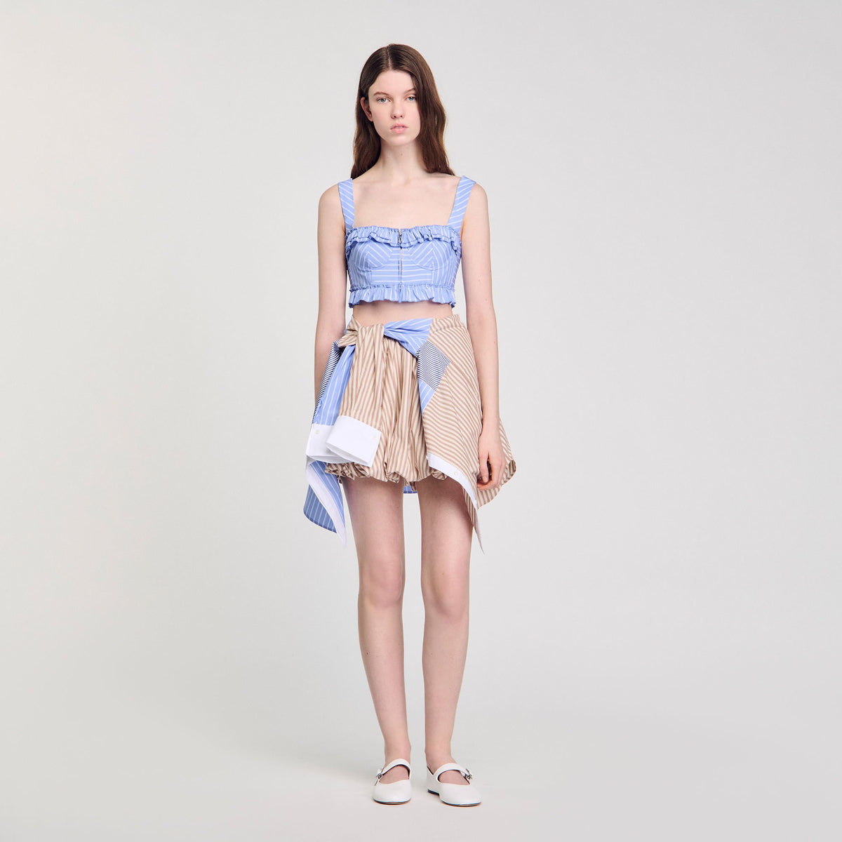 Sandro Striped crop top