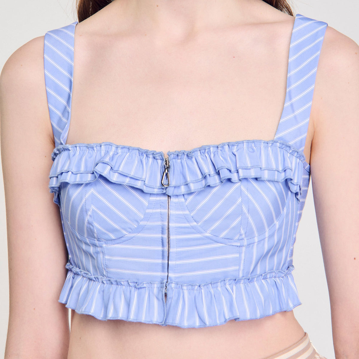 Sandro Striped crop top