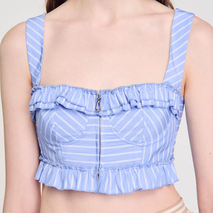 Sandro Striped crop top