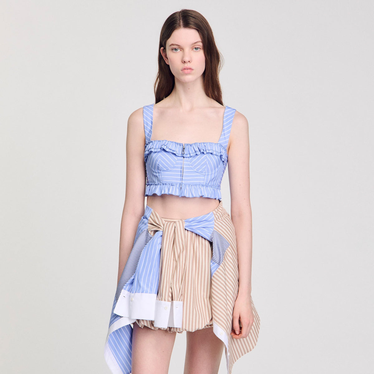 Sandro Striped crop top
