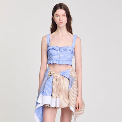Sandro Striped crop top
