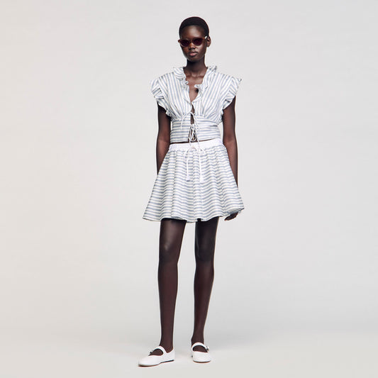 Sandro Striped sleeveless crop top