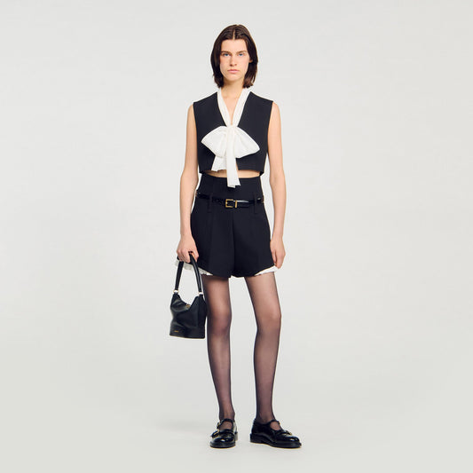 Sandro Bow neck crop top