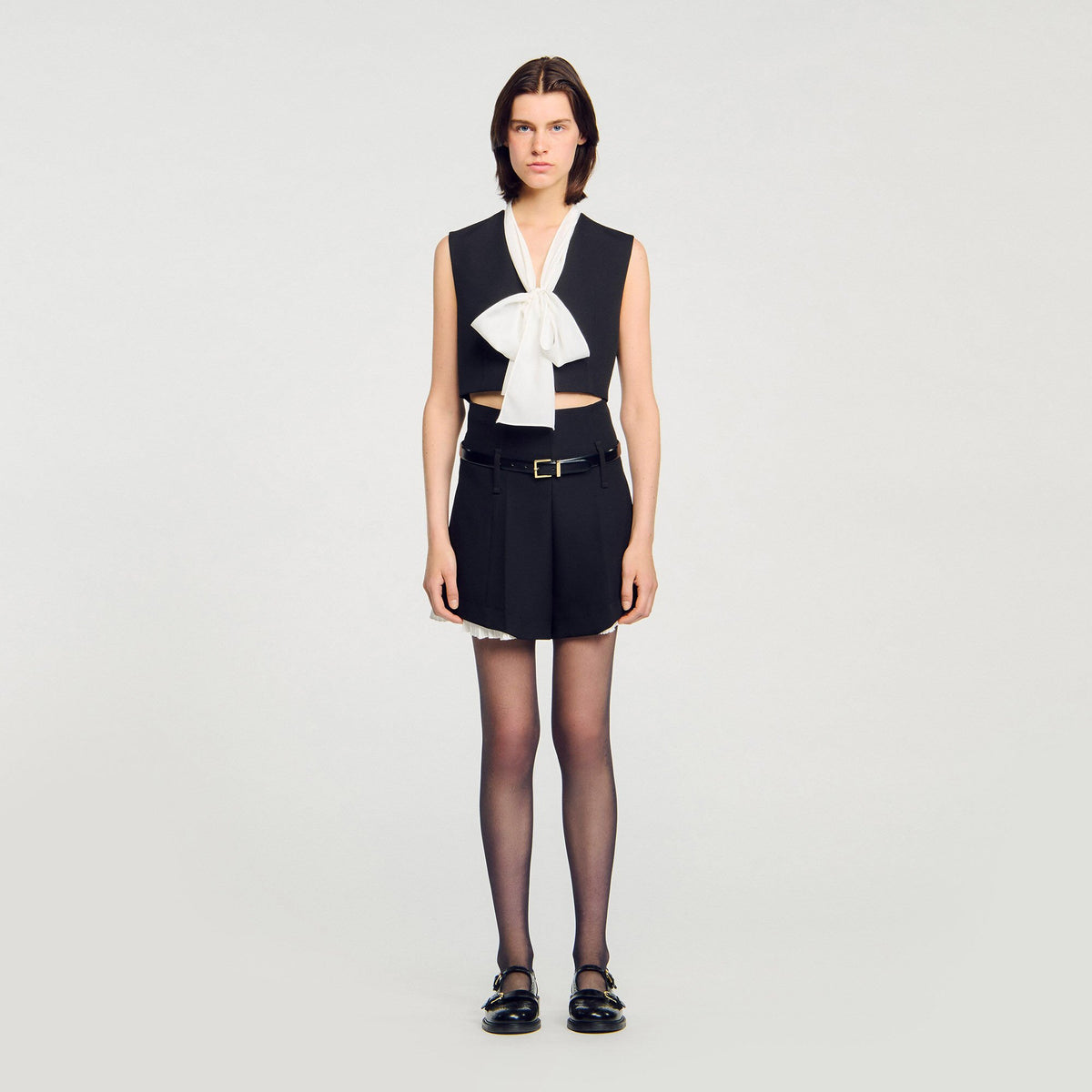 Sandro Bow neck crop top