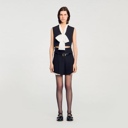 Sandro Bow neck crop top