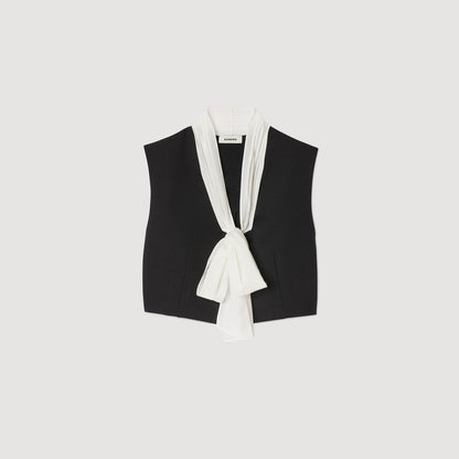 Sandro Bow neck crop top