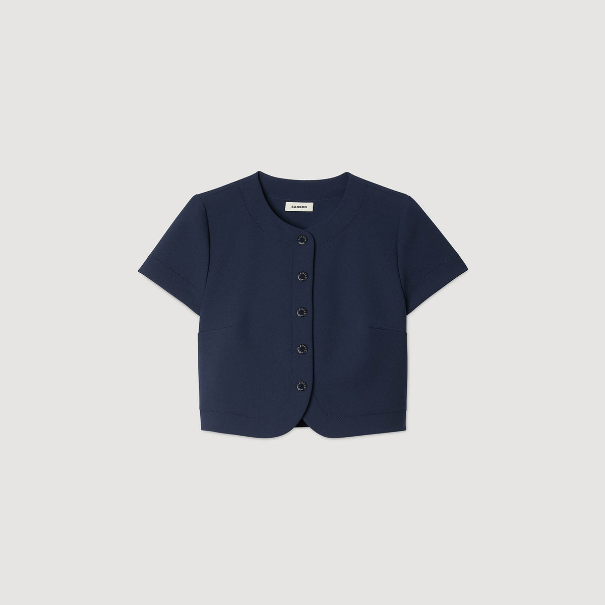 Sandro Rounded hem buttoned crop top