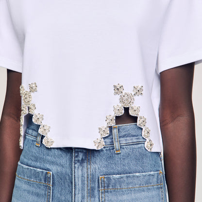 Sandro Rhinestone crop top