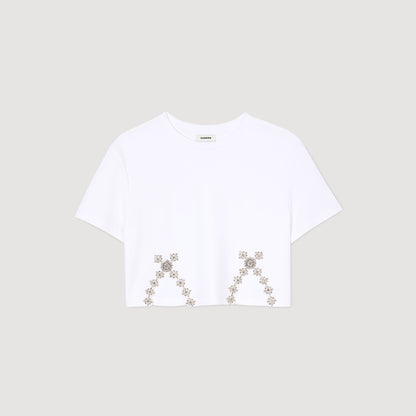 Sandro Rhinestone crop top