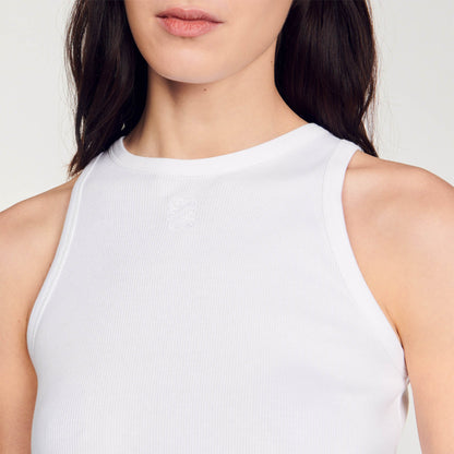 Sandro Embroidered vest top