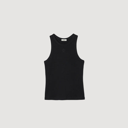 Sandro Embroidered vest top
