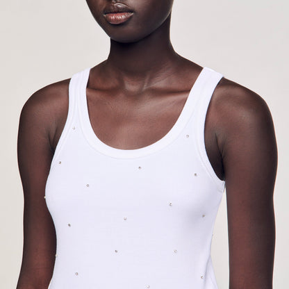 Sandro Vest top with rhinestones