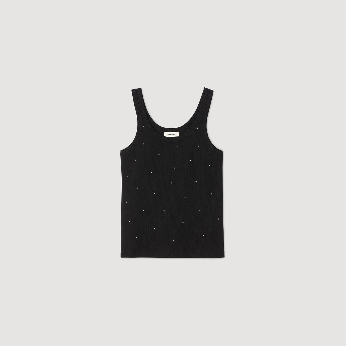 Sandro Jersey tank with rhinestones