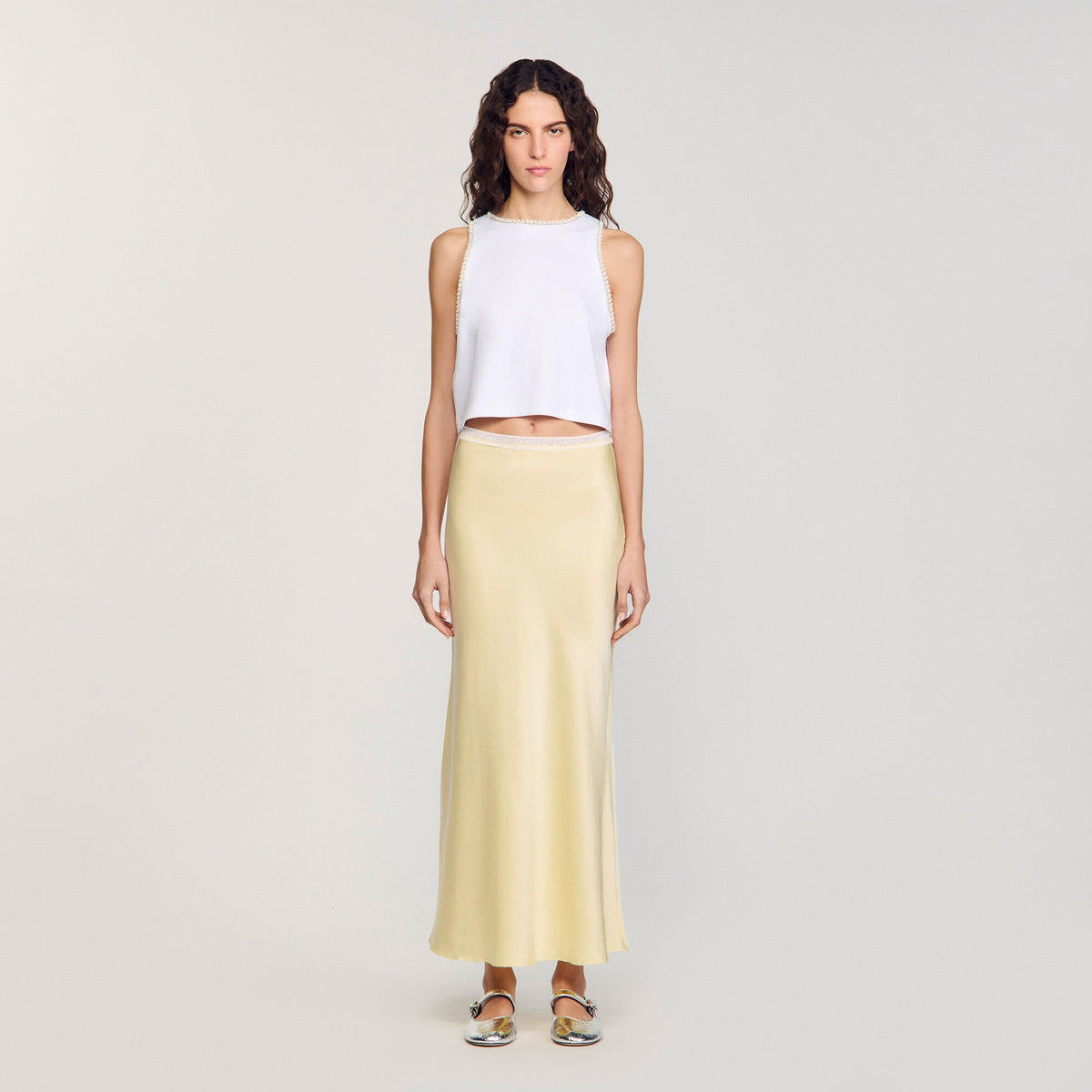 Sandro Beaded crop top