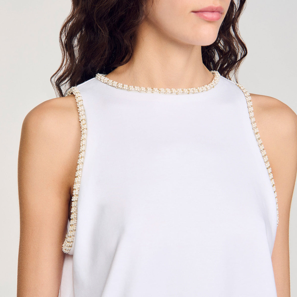 Sandro Beaded crop top