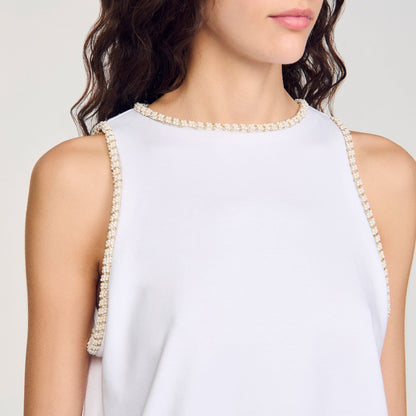 Sandro Beaded crop top