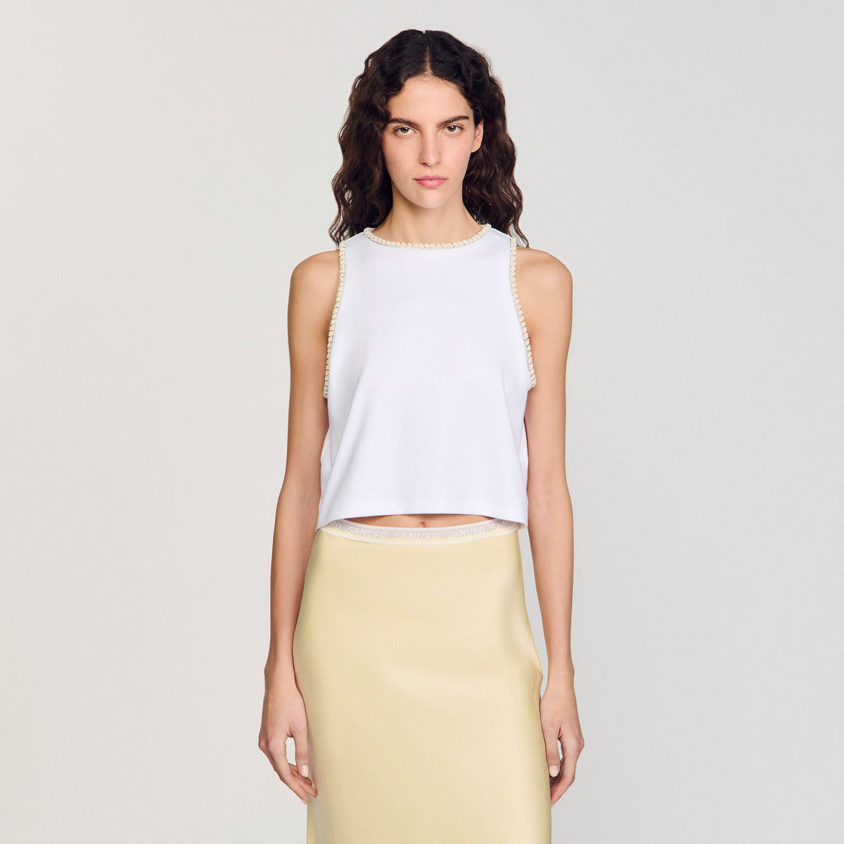 Sandro Beaded crop top