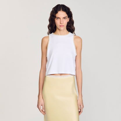 Sandro Beaded crop top