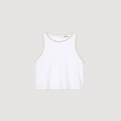 Sandro Beaded crop top