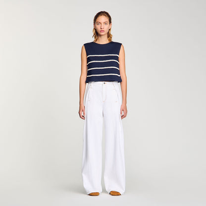 Sandro Sleeveless striped T-shirt