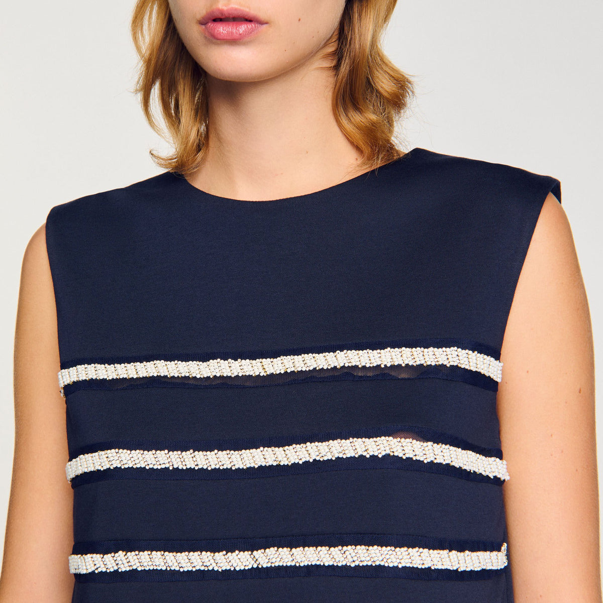 Sandro Sleeveless striped T-shirt
