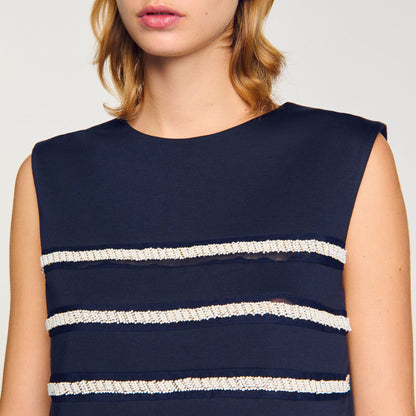 Sandro Sleeveless striped T-shirt