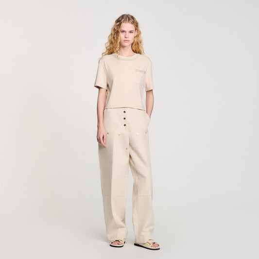 Sandro T-shirt with rhinestone details