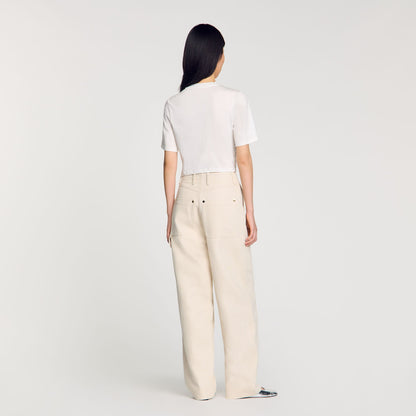 Sandro Beaded cropped T-shirt