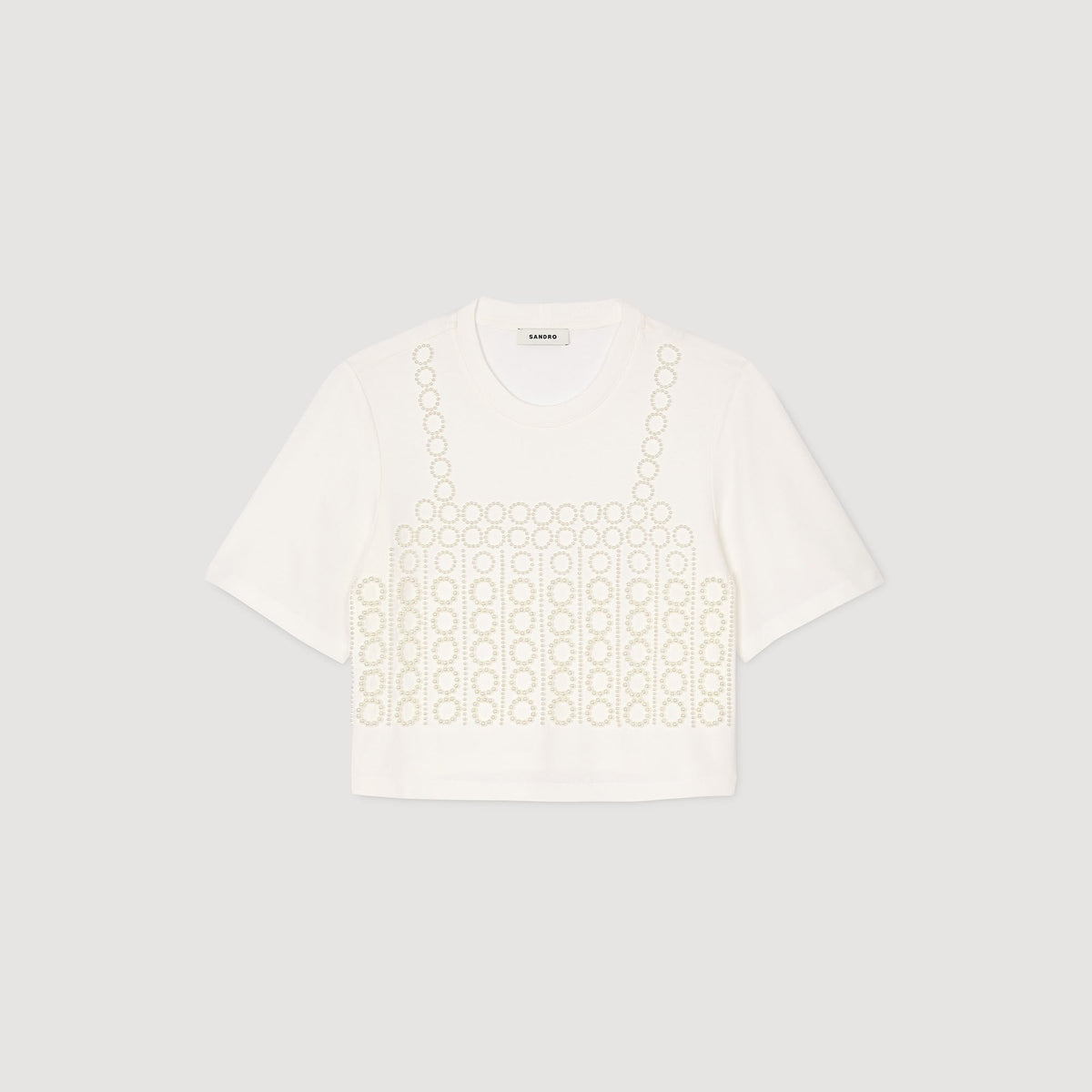 Sandro Beaded cropped T-shirt