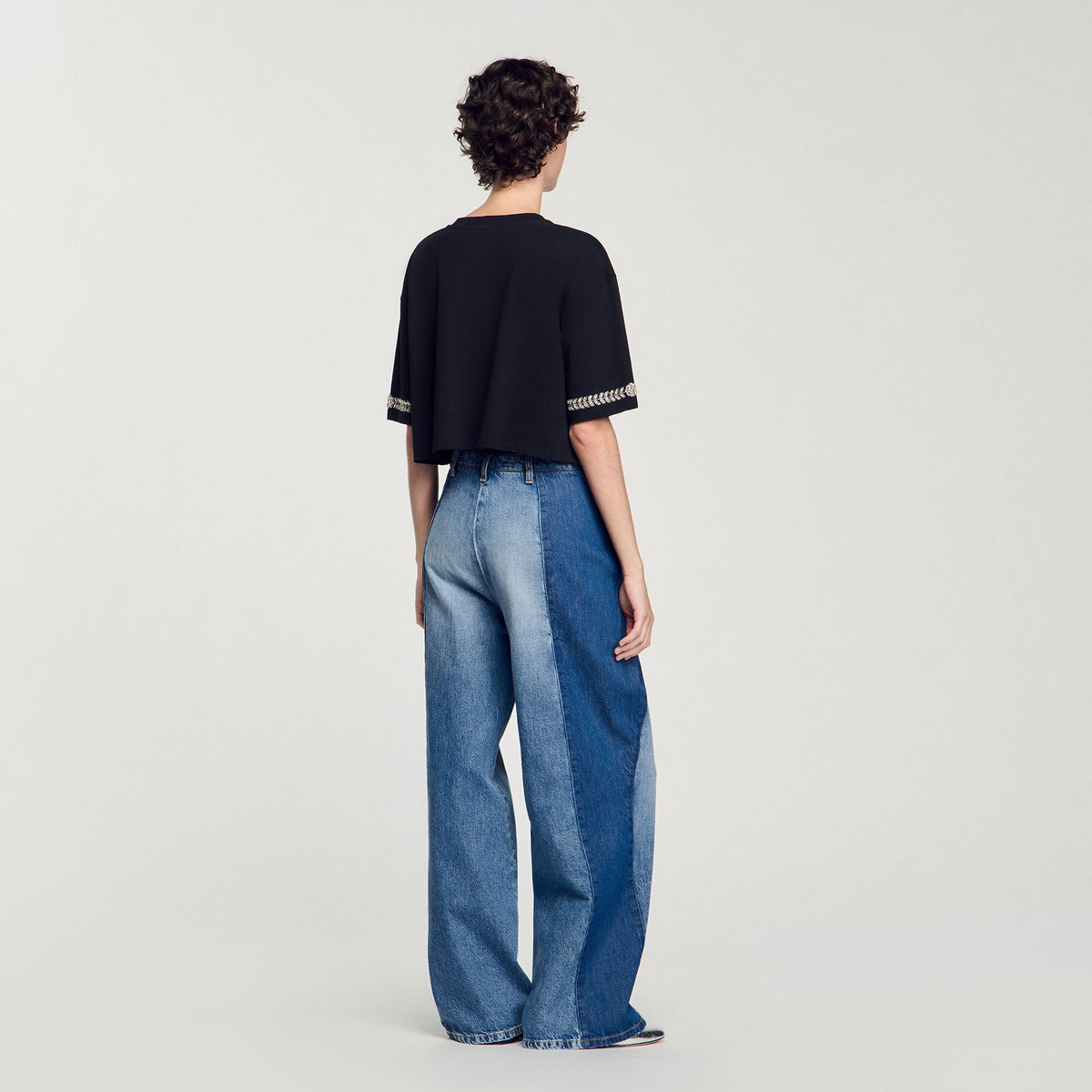 Sandro Rhinestone cropped T-shirt