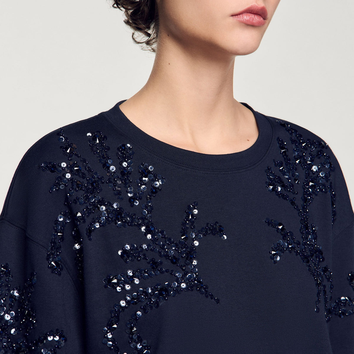 Sandro T-shirt with beaded details
