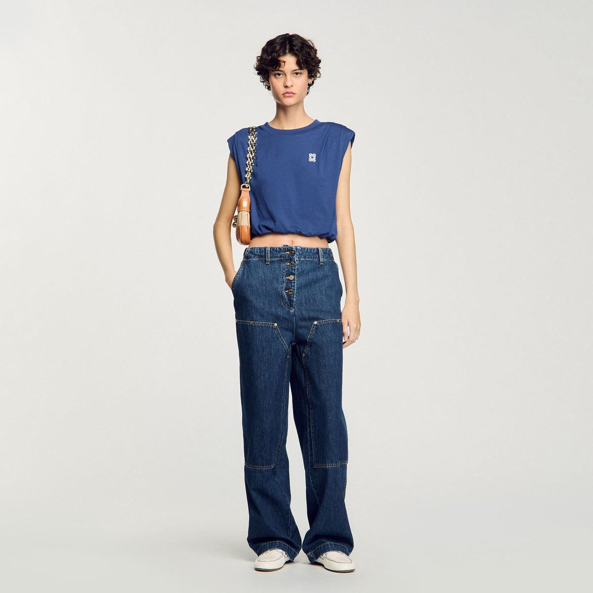 Sandro Short draped T-shirt