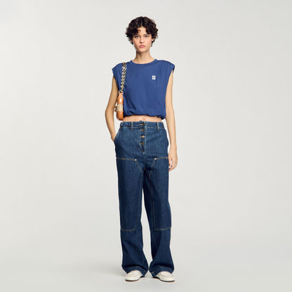 Sandro Short draped T-shirt