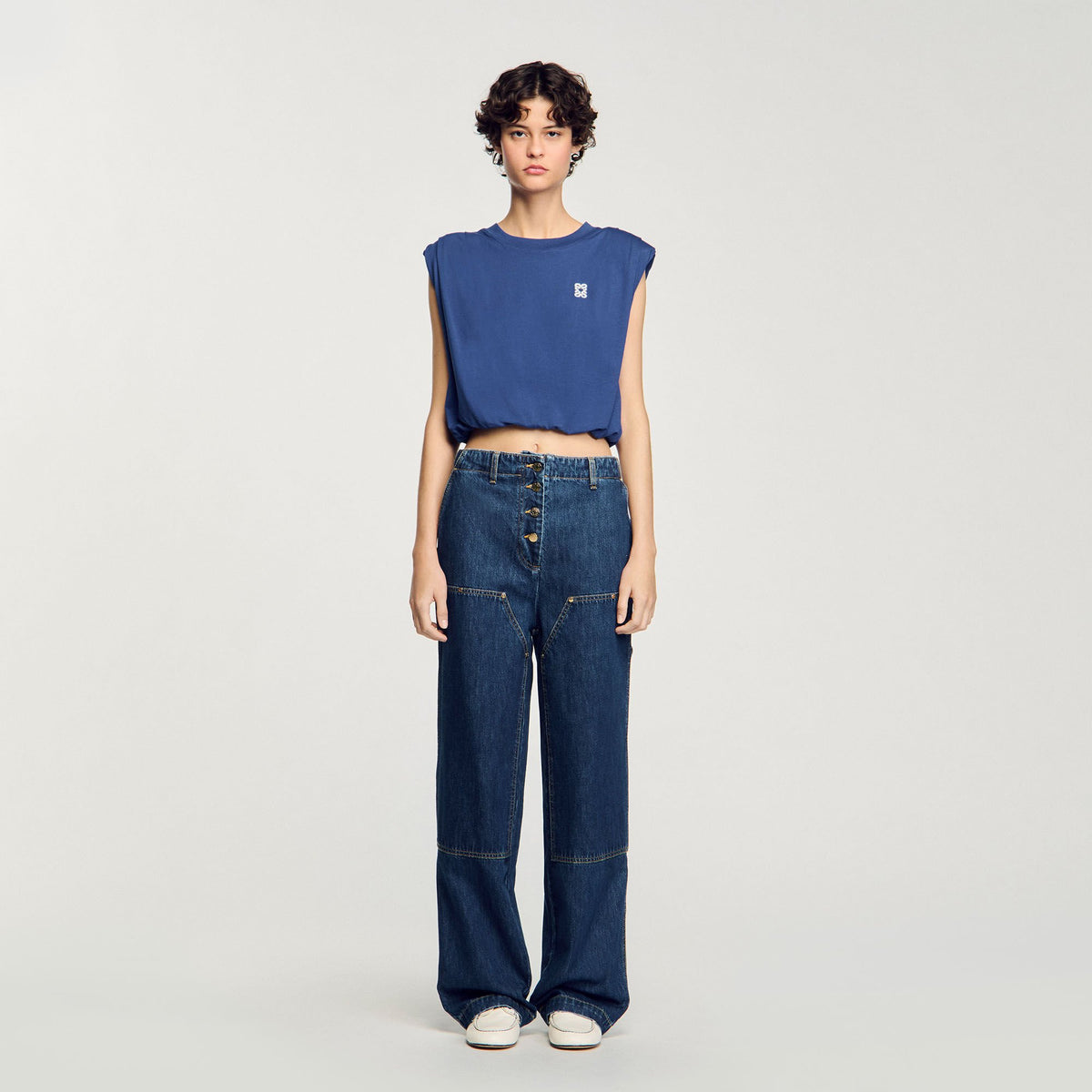 Sandro Short draped T-shirt