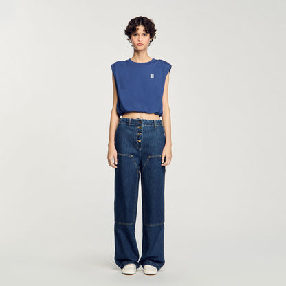 Sandro Short draped T-shirt