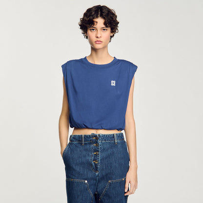 Sandro Short draped T-shirt