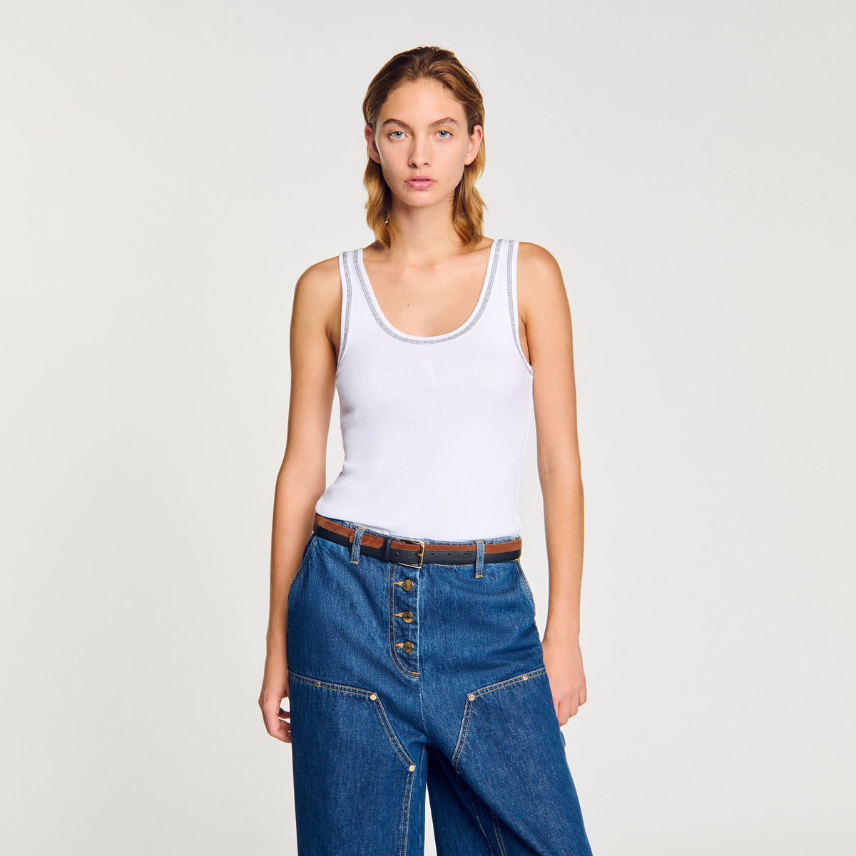 Sandro Ribbed vest top