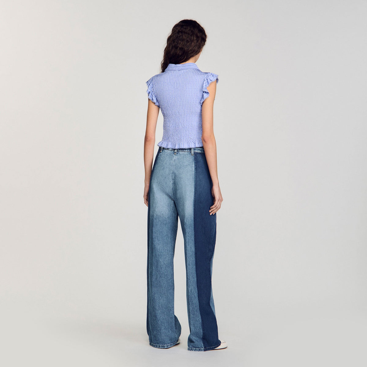 Sandro Striped smocked T-shirt