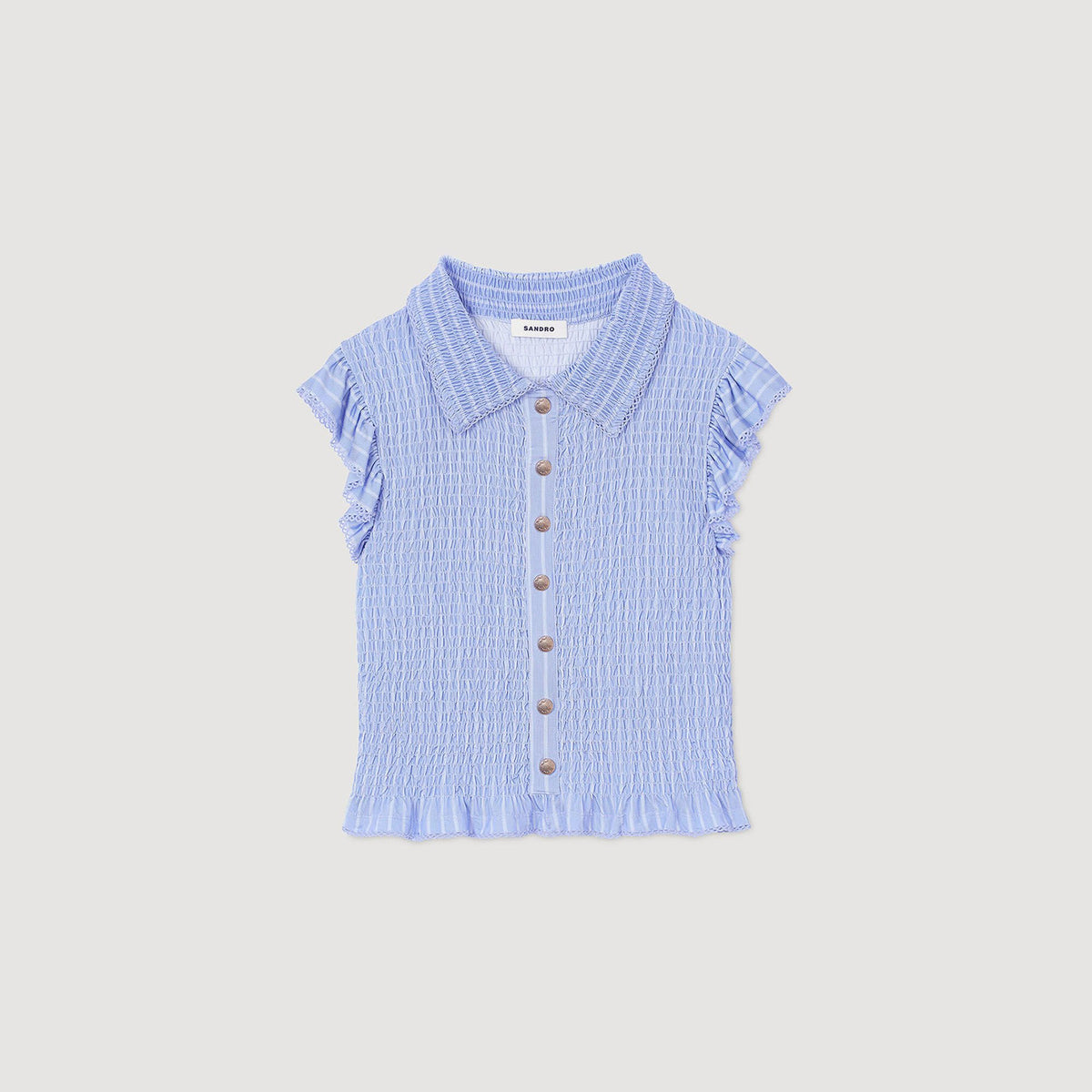 Sandro Striped smocked T-shirt