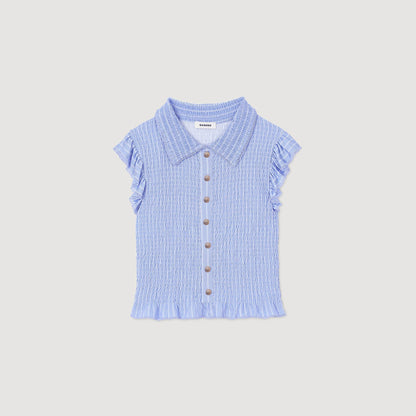 Sandro Striped smocked T-shirt