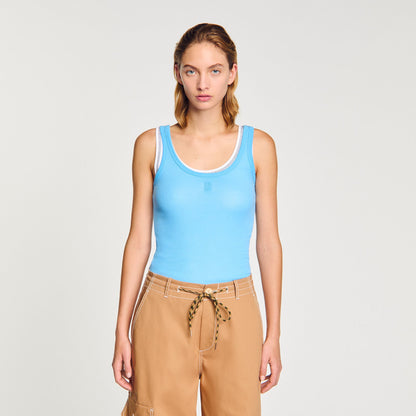 Sandro Ribbed vest top